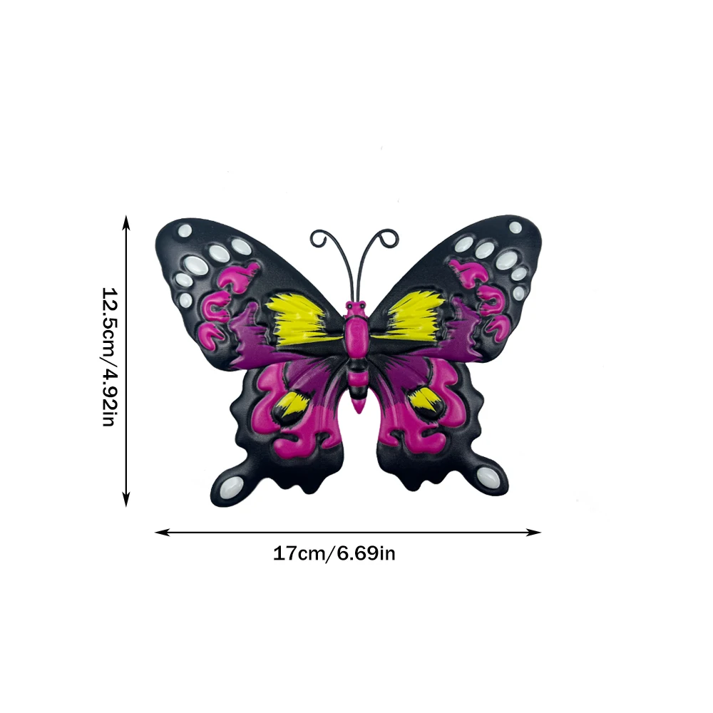 Iron Butterfly Wall Art Decor 4pcs Set-No Electricity Needed Decorative Hanging Metal Butterflies for Garden, Yard, Living Roo butterfly decoration garden art decor animal sculpture decorations