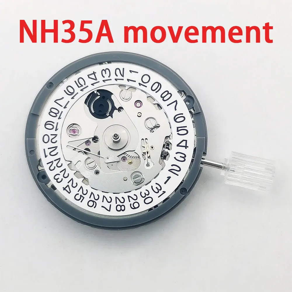 

Janpan NH35 Movement High Accuracy Mechanical Movement with white Date Window Luxury Automatic Watch Movt Replace parts