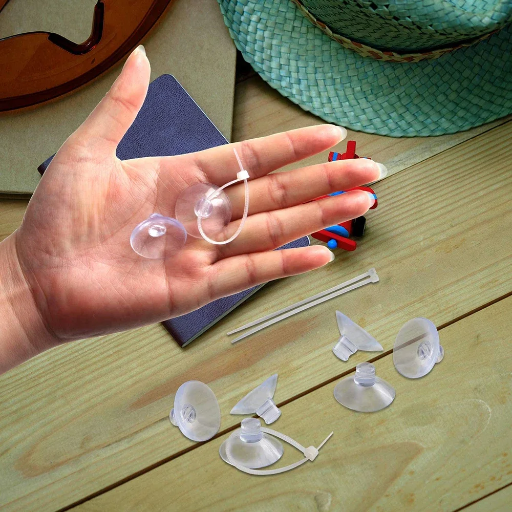 Aquarium Accessories 20 Pcs Suction Cups Clip Hooks Adjustable Cable Ties
