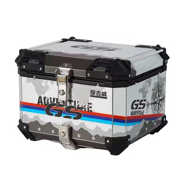 36L 45L 55L Motorcycle Aluminum Box Universal Moto Top Case Motorcycle Rear Luggage Tail Box Helmet Waterproof Storage Trunk