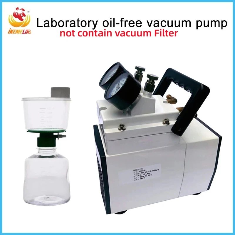 IKEME Oil-free Diaphragm Vacuum Pump 30L Lab Filter Pump Mute Portable Negative Pressure Lab Equipment