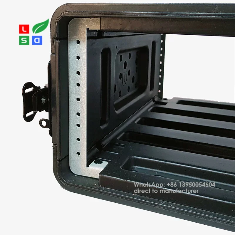 3U Rack Case, 19 Rackmount, Waterproof, Black, Customized Foam, Wireless Mic System Storage/Amp/Effect/DJ Mix
