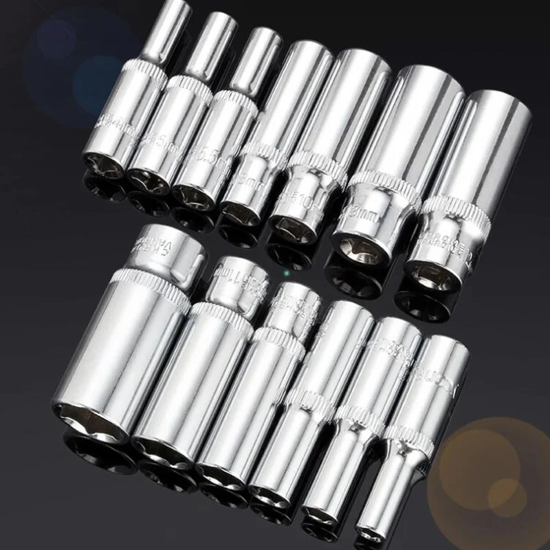 50mm Long 1/4 Inch Drive 6 Point Socket 4mm 5mm 6mm 7mm 8mm 9mm 10mm 11mm 12mm 13mm 14mm images - 6