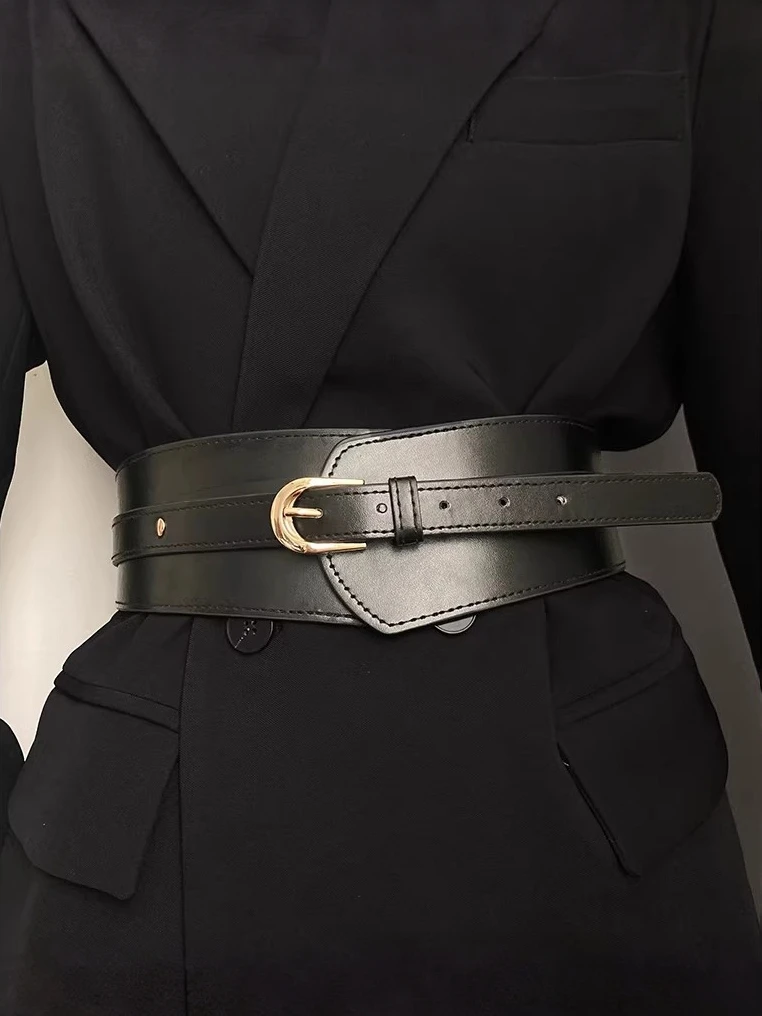 Metallschnallen-Taillengürtel, schlankmachender PU-Gürtel, für Kleider und Mäntel, elegante Taillendekoration – Detail 4