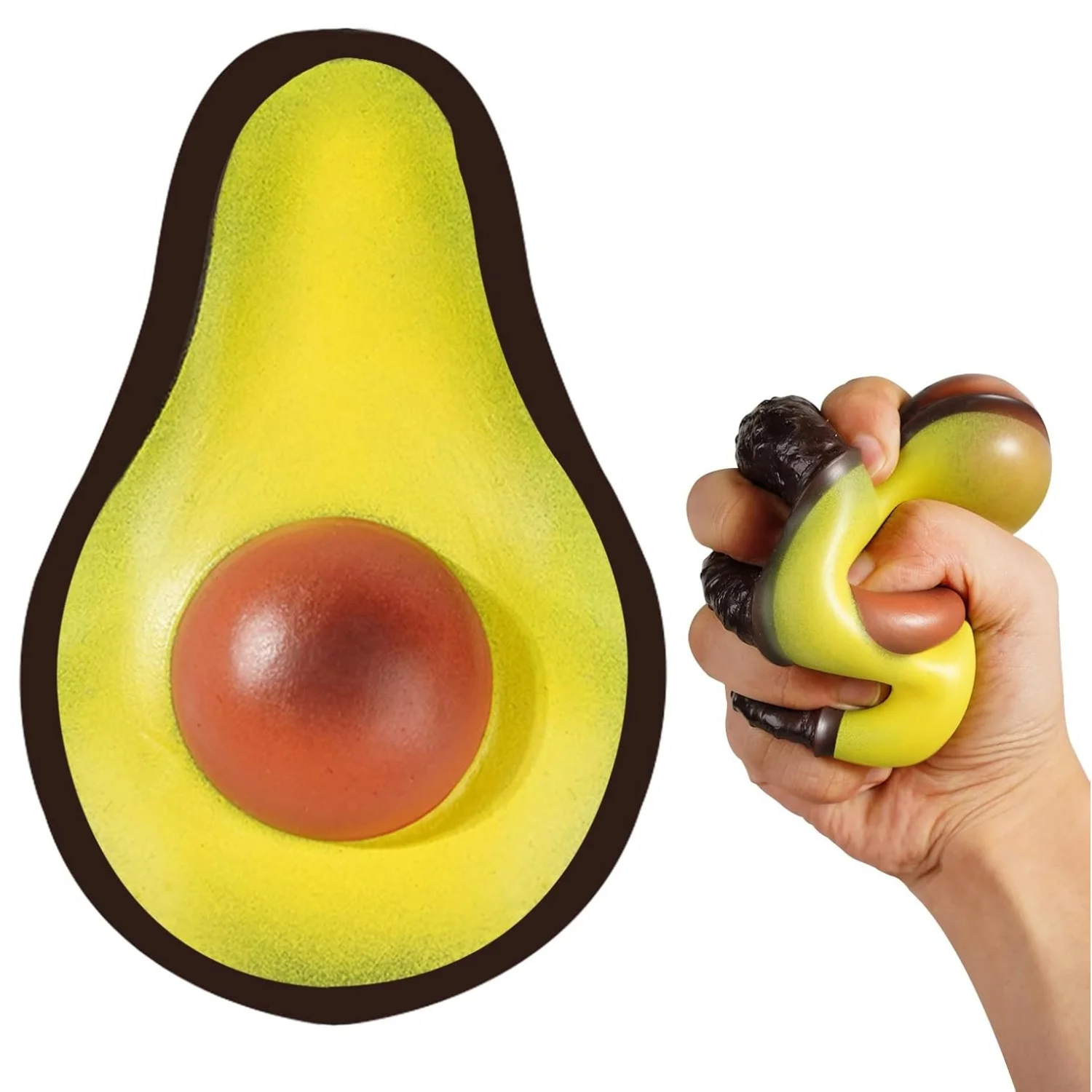 Sensorisch speelgoed in de vorm van een avocado voor kinderen en volwassenen. Fidgetballen, perfect zacht speelgoed ter ondersteuning bij autisme en voor stressverlichting._voghion.com