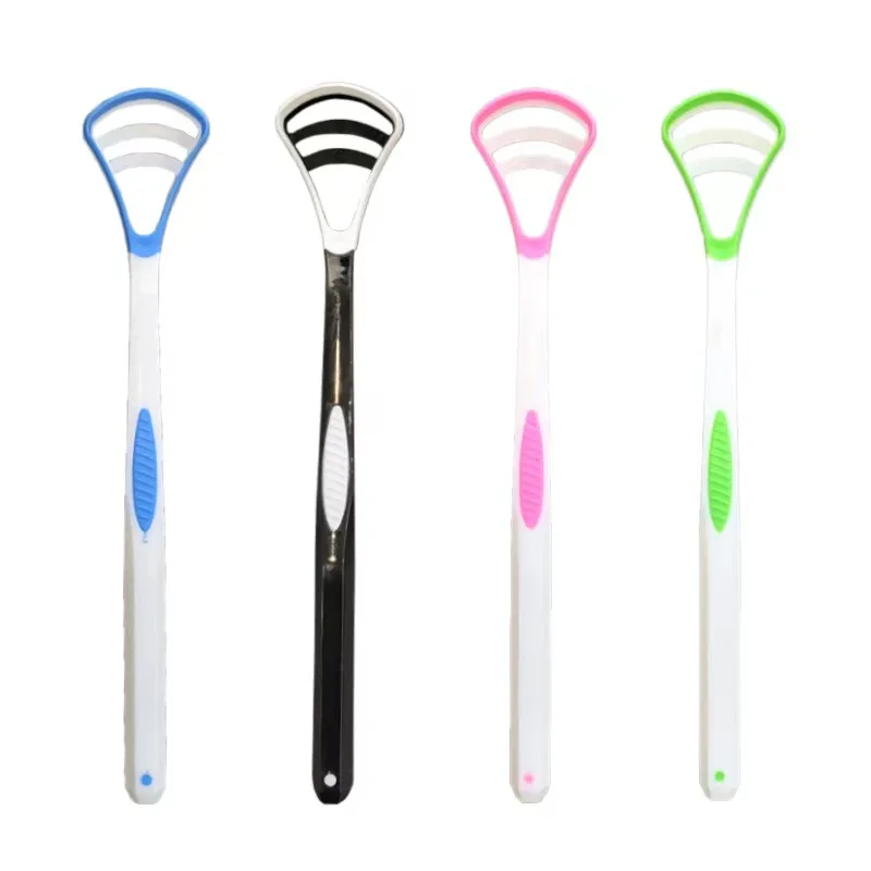 Grattoir à langue en Silicone avec poignée ergonomique, Double face, haleine plus fraîche, brosse de nettoyage de la langue, outil d'hygiène buccale, vente en gros, 1 pièces
