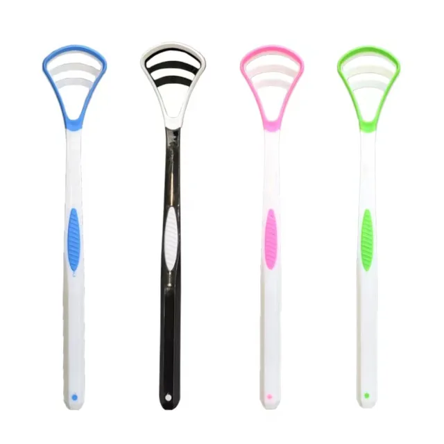 1PCS Silicone Tongue Scraper With Ergonomic Handle Double-sided Fresher Breath Tongue Cleaning Brush Oral Hygiene Tool Wholesale 1