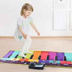 Baby Musical Piano Mat for Kids Toddlers Playing Carpet Keyboard with 8 Instrument Sounds Baby Mat Study Educational Toys