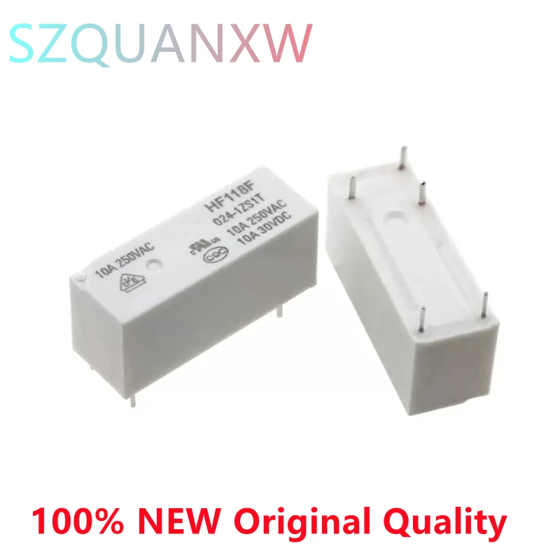 5PCS New Relay JQX-118F HF118F-005-1ZS1T HF118F-012-1ZS1T HF118F-024-1ZS1T HF118F-005 012 024 048-1ZS1T 5V 12V 24V 48V 5PIN 10A