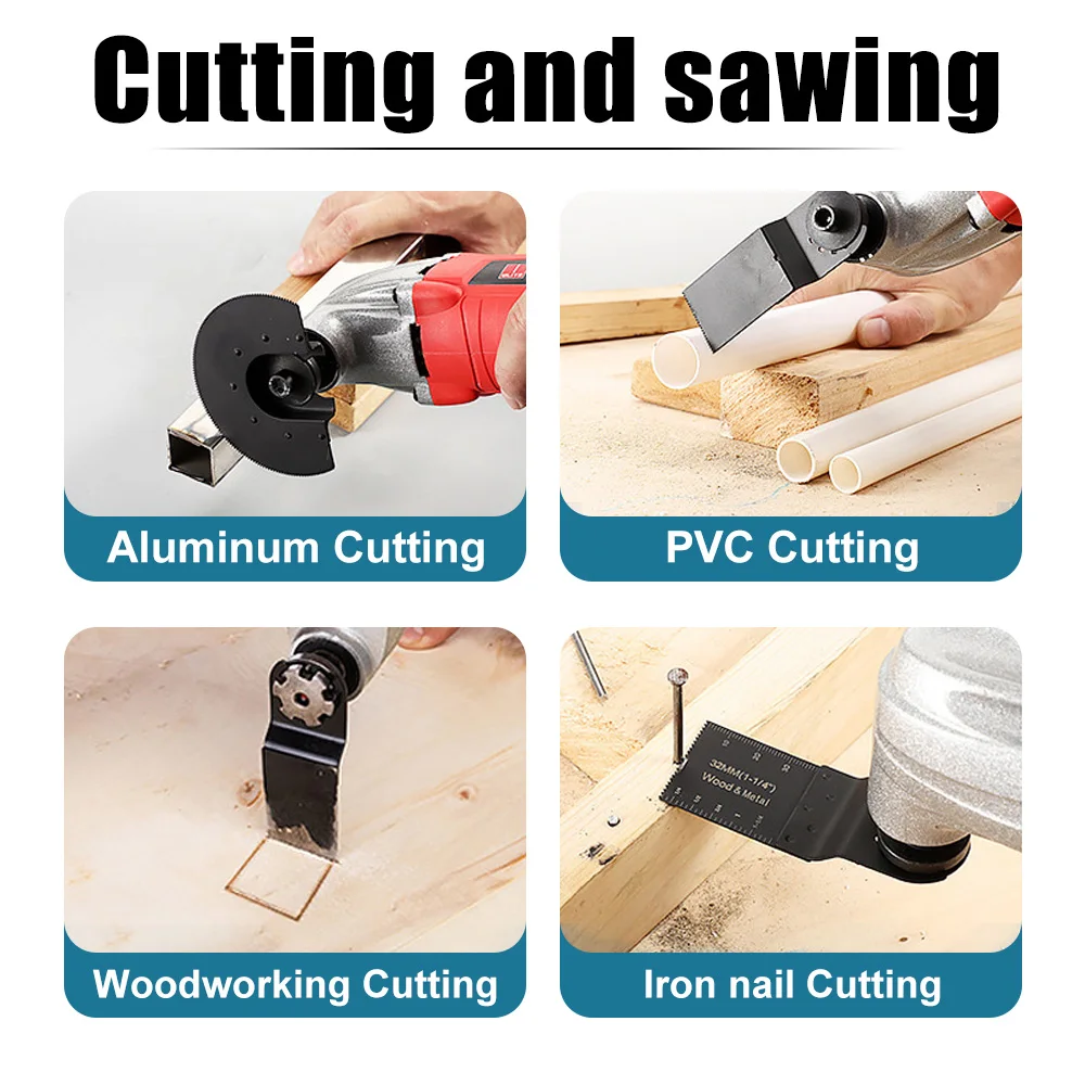 Universal Multifunction Oscillating Tool Saw Blades with Quick Release