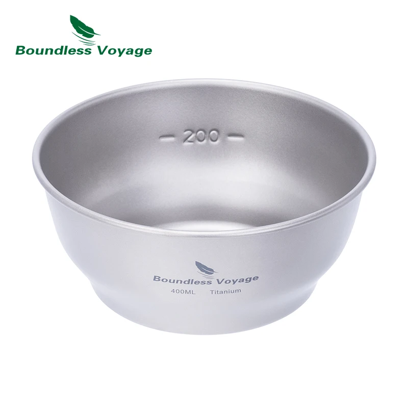Boundless Voyage Titanium Plates Bowls Dinner Set Outdoor Camping Travel Dishes Lightweight Metal Tableware Kitchen Dinnerware