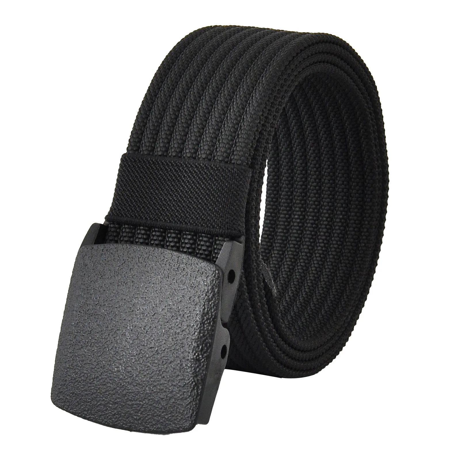 Modieuze unisex jeansriem, verstelbaar, voor heren, outdoor, reizen, tactische tailleband met plastic gesp, 120 cm._voghion.com