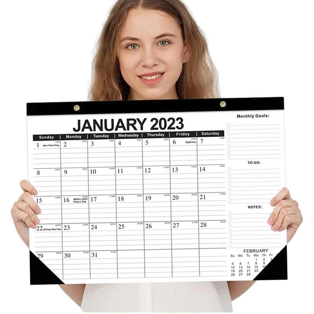 Bureau Kalender 2023 2023-Januari Tot Juni 2024 18 Maanden Muur Kalender  Met Grote Maandelijkse Pagina 'S 16.93X12.01 inch - AliExpress