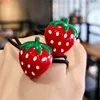 2Pcs Shiny Strawberry Hair Accessories Children Rubber Bands Scrunchies Elastic Hair Bands Girls Headband Decorations Ties Gum 1