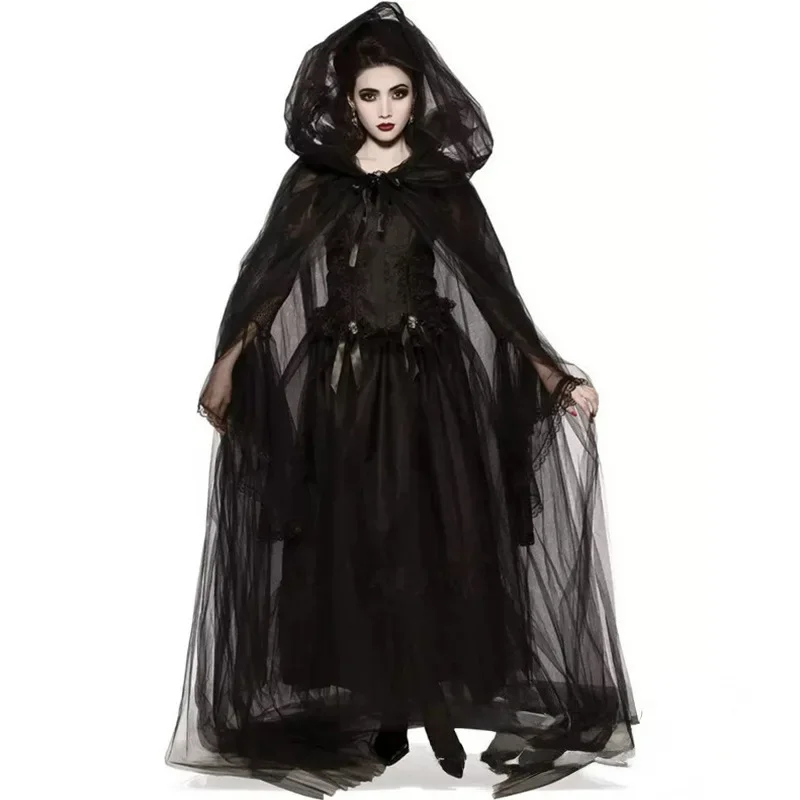 Fashion Halloween Costume Ghost Bride Vampire Costume Performance Black Swan Performance Cloak Elf Dark Female