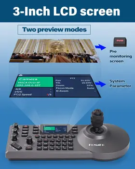FoMaKo 60FPS 4K NDI PTZ Camera, 20X Optical Zoom(4pcs)+kC608 Pro PTZ Controller+M2 Video Mixer Switcher,NDI PTZ Bundle 4