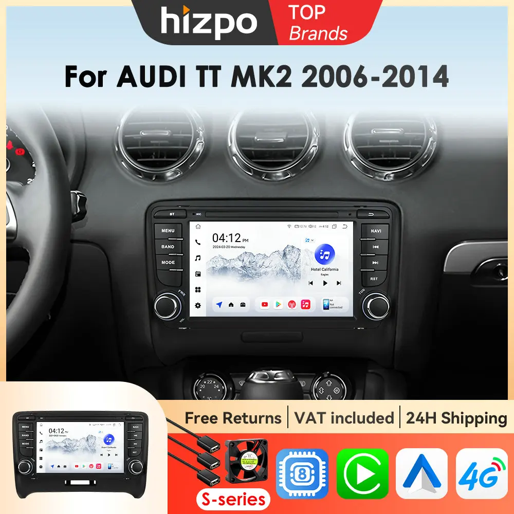 Hizpo 7 "Wireless Carplay Auto Multimedia Für AUDI TT MK2 8J 2006 2007 2008 2009 2010 2011 2012-2014 Radio GPS Navigation Wifi BT