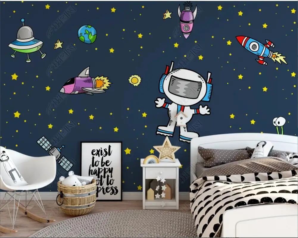 

3d photo Wallpapers custom mural cartoon space universe sci-fi starry sky children's room wallpaper for walls in rolls bedroom