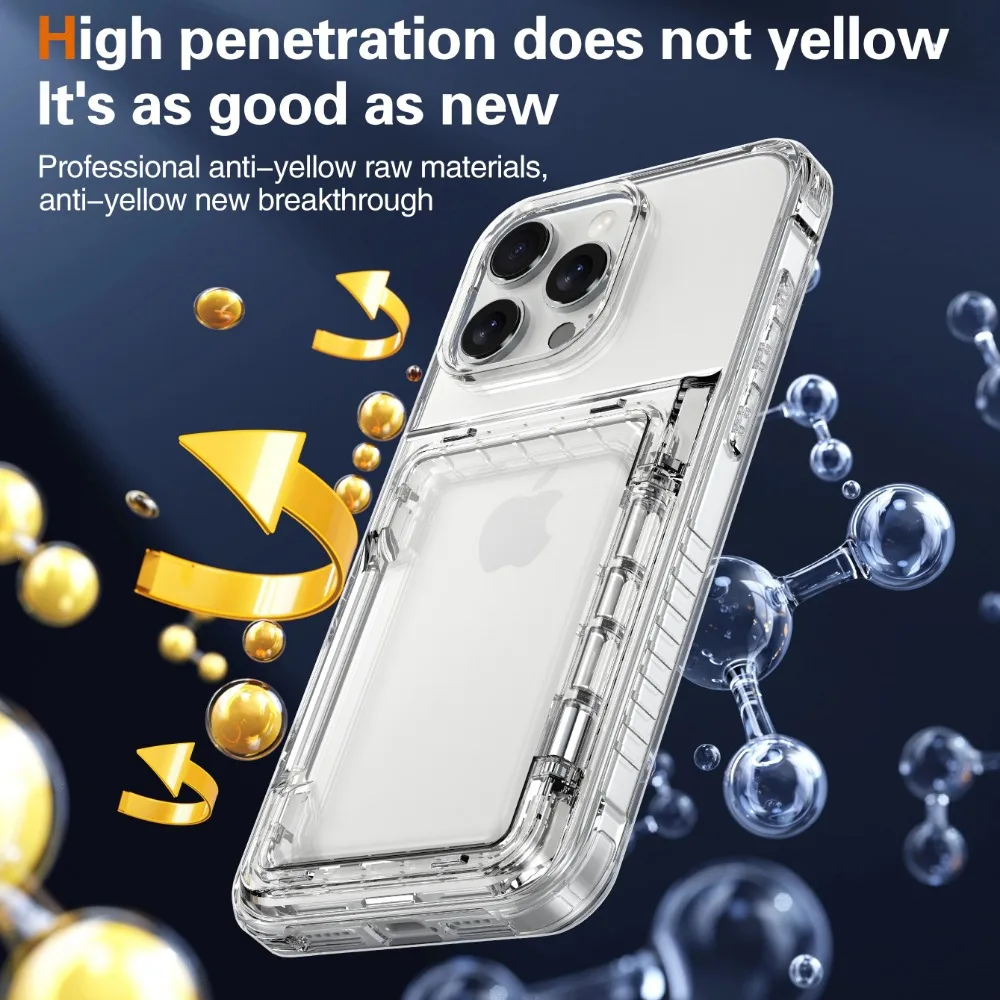 Clear Wallet Phone Case with Credit Card Holder Cover