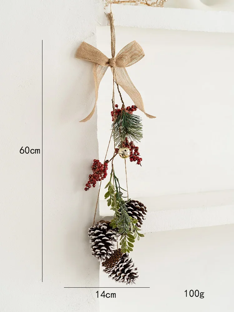 thumbnail image 1 of Guirnalda de luces LED con flores de Pascua artificiales, ramas de pino, guirnalda navideña para hacer tú mismo, decoraciones navideñas para el hogar, 1 of 5