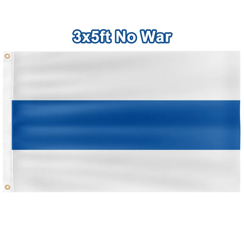 Russian No War White Blue White Flag 90X150cm College Dorm Decoration Single Sided Digital Printing With 2 Grommets