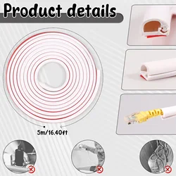 Universal Wire Hider Kit for Wall Cable Management and Organization (White 5M)