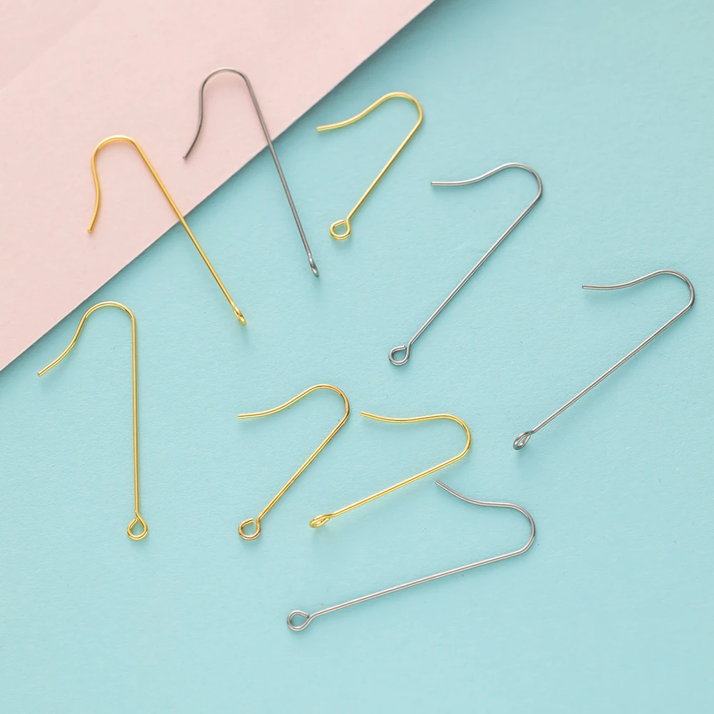 20 stücke 30/40mm Edelstahl lange Ohr draht Ohrring Haken Stecker Anhänger für DIY Schmuck Herstellung Zubehör Handwerk Deko-Teile – Detail 1