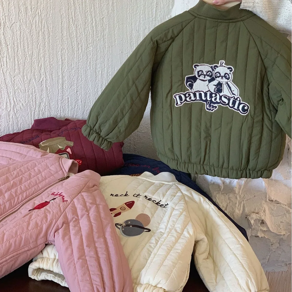 Winter Plush Kids Jacket Cartoon Print Thcken Cotton Children's Outerwear Coat Warm Girls' Cotton Coat Boys' Baseball