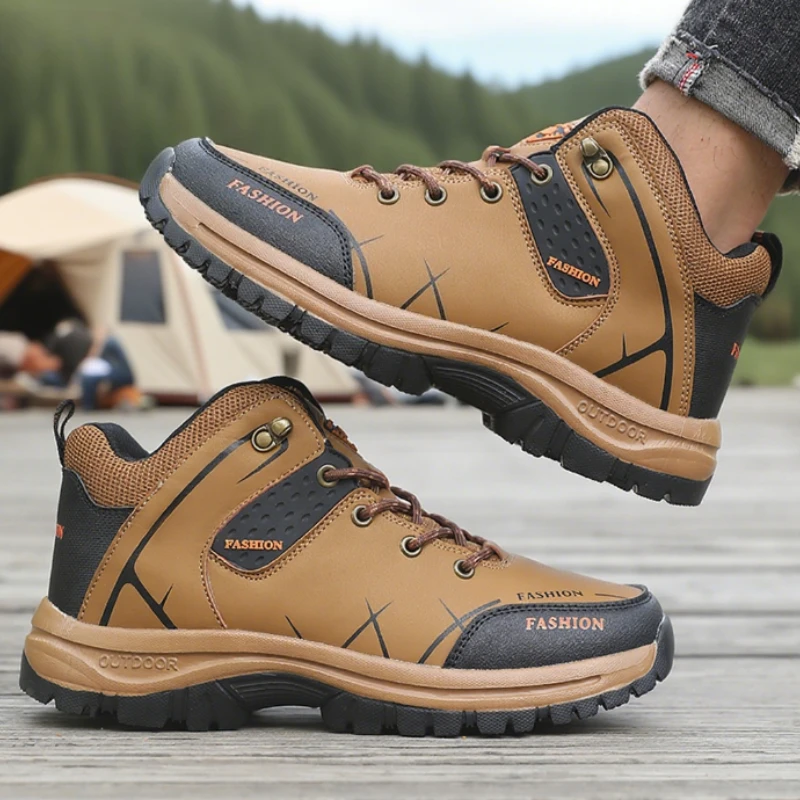 Cool Men's High Top Outdoor Sneakers Fashion Breathable Trekking Shoes Excursions Mountaineering Boots Waterproof  Hiking Boots