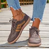 Mix Color Women's Autumn Sneakers Fashion Splicing Flat Heel Vulcanized Shoes Female Lace-Up Non-Slip Pu Leather Casual Shoes 5
