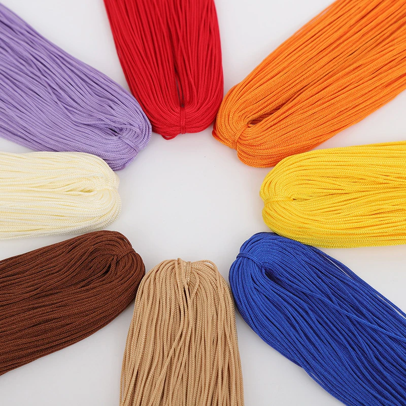 Nylon Cord Crochet Yarn Nylon Rope Silk Cord 100M Hollow Ice Silk Hook Thread Yarn Color Crochet Summer Nylon Cords DIY Hand-Woven Bracelet Braided Shoes Handicrafts