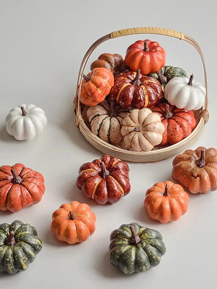 

Hot Selling Halloween Small Pumpkin Ornament Fake Large Pumpkin Model Decoration Photography Food Baking Props Home Accessories