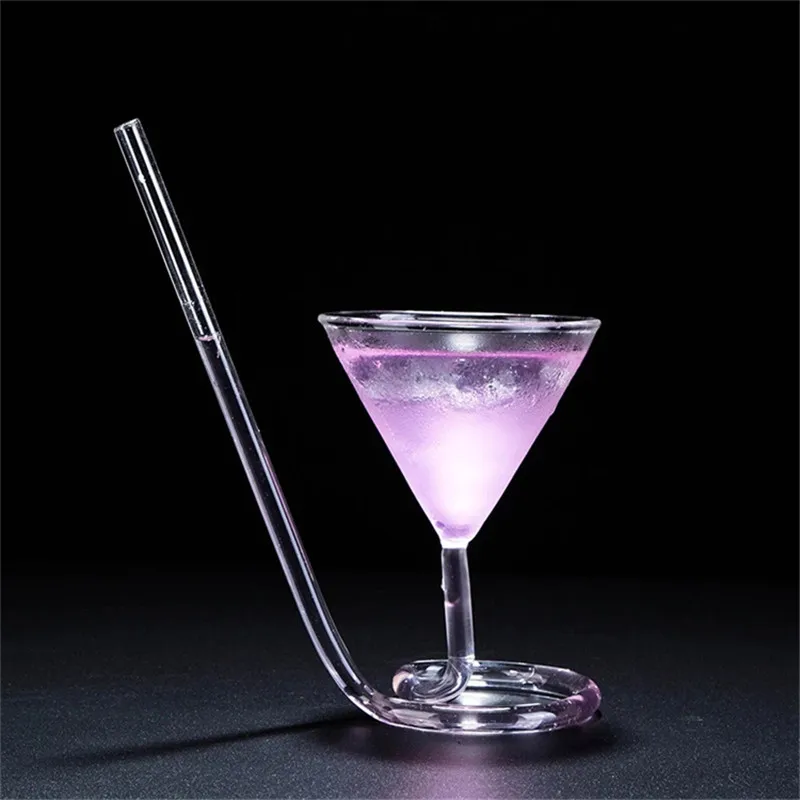 Martini Cocktail Glass Creative Screw Spiral Straw Molecule Wine Glass  Champagne Goblet Party Bar Drinking Glasses Kitchen Tools - China Glassware  and Coffee Mug price