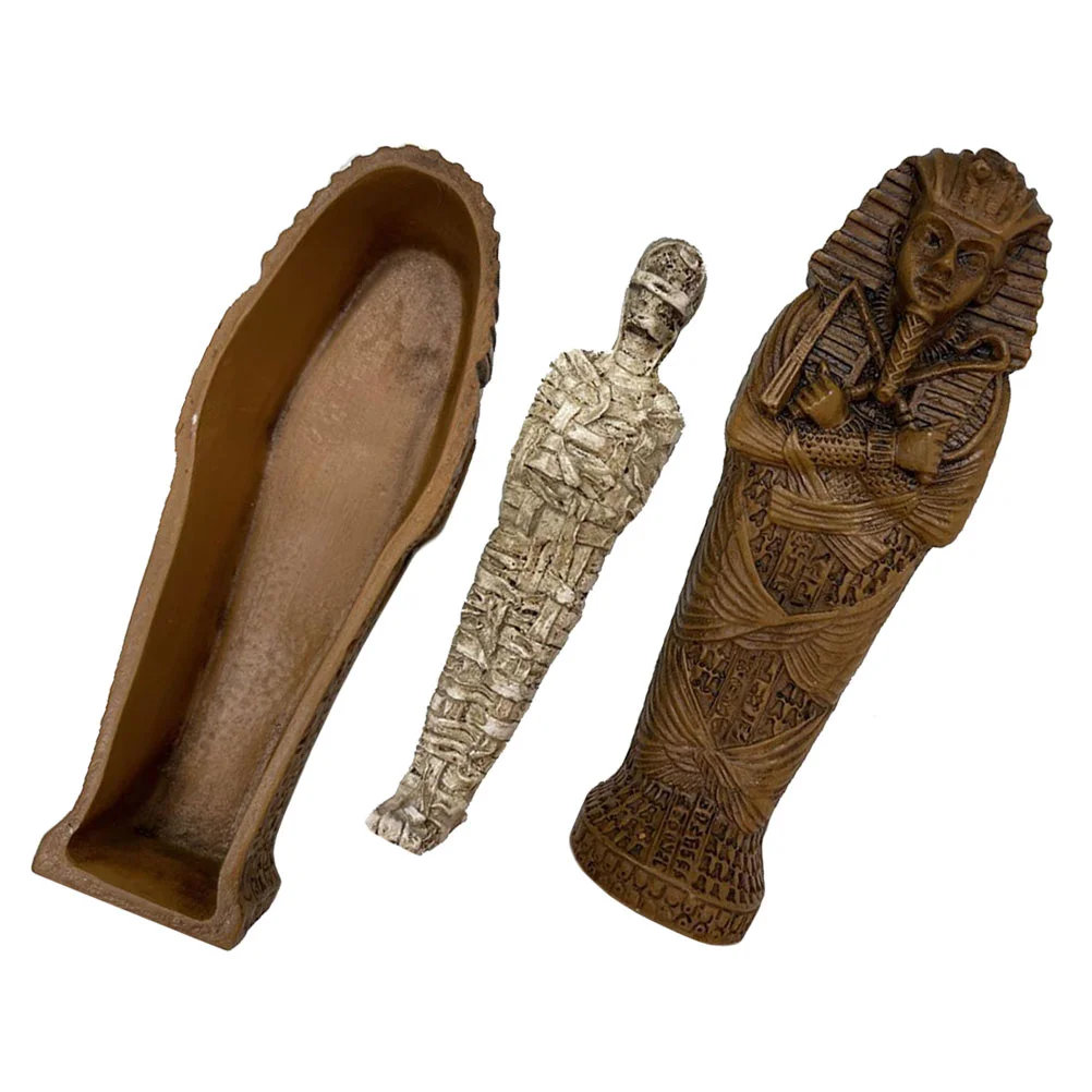 

Mummy Coffin Egyptian Sarcophagus Sculpture Figurine Statue Ancient Pharaoh Tombstone The Insert Egypt Decor Coffins Merchandise