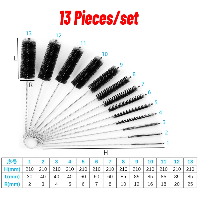 Set 12 Spazzole Per Pulizia In Nylon - Per Bottiglie, Tubi, Cannucce E Piccoli Spazi - Foto 2