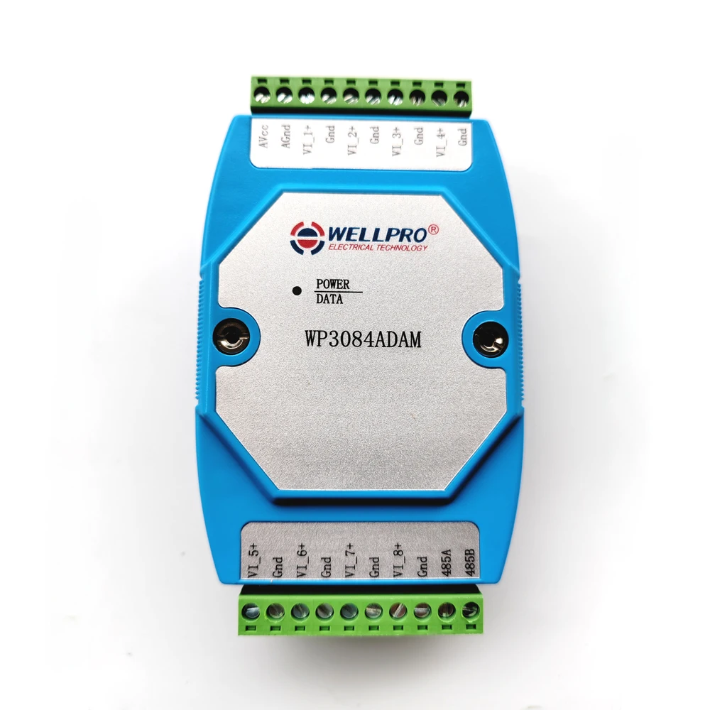 WP3084ADAM 8VI 0-10V analog input voltage acquisition module RS485 MODBUS RTU communication WELLPRO