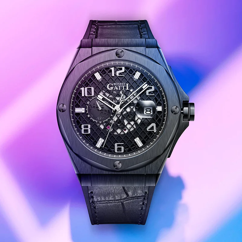 BONEST GATTI Men's Business Night Light Waterproof Fashion Men's Mechanical Watch