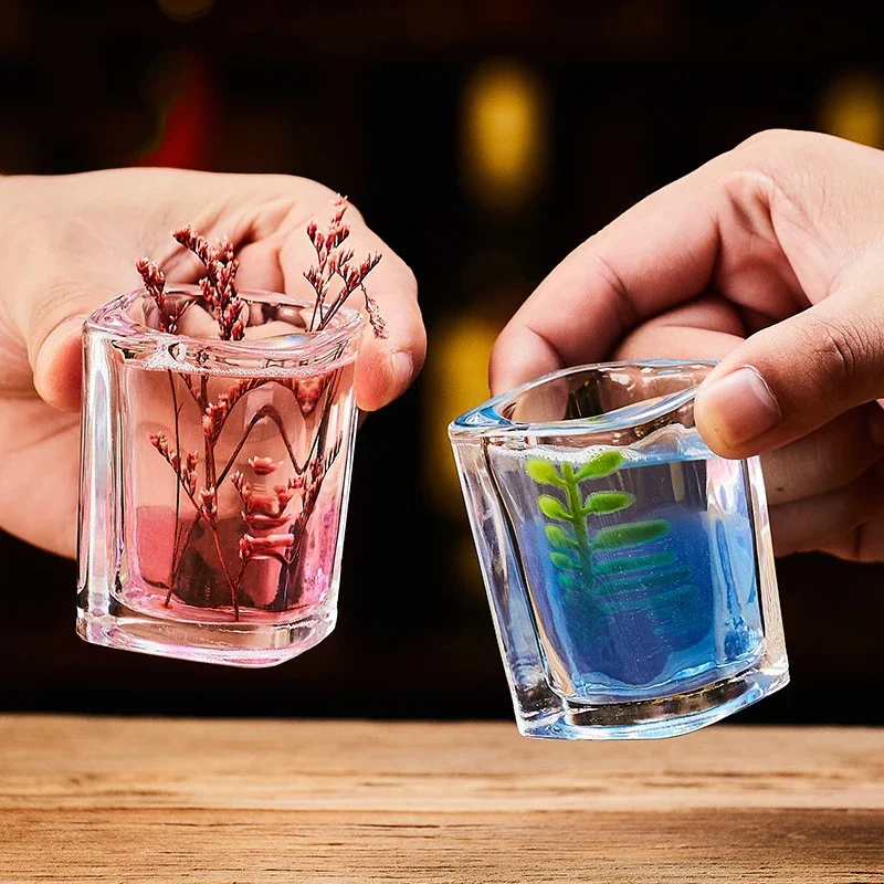 heart-shaped Clear shot glass cup Barware beer cups Tumbler Drinkware Glasses for Whiskey Vodka 45ML
