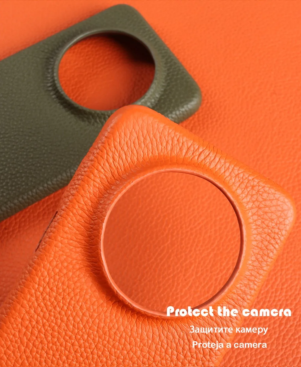 Magnetic Luxury Genuine Leather Wireless Charging Shockproof Case