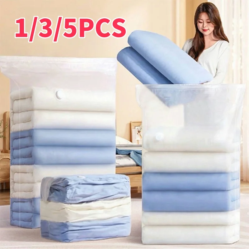 Space-Saving Compression Storage Bags for Clothes and Blankets - Travel-Friendly Vacuum Seal Bags