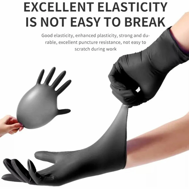 Black Nitrile Disposable Gloves (20/100 Count) 2