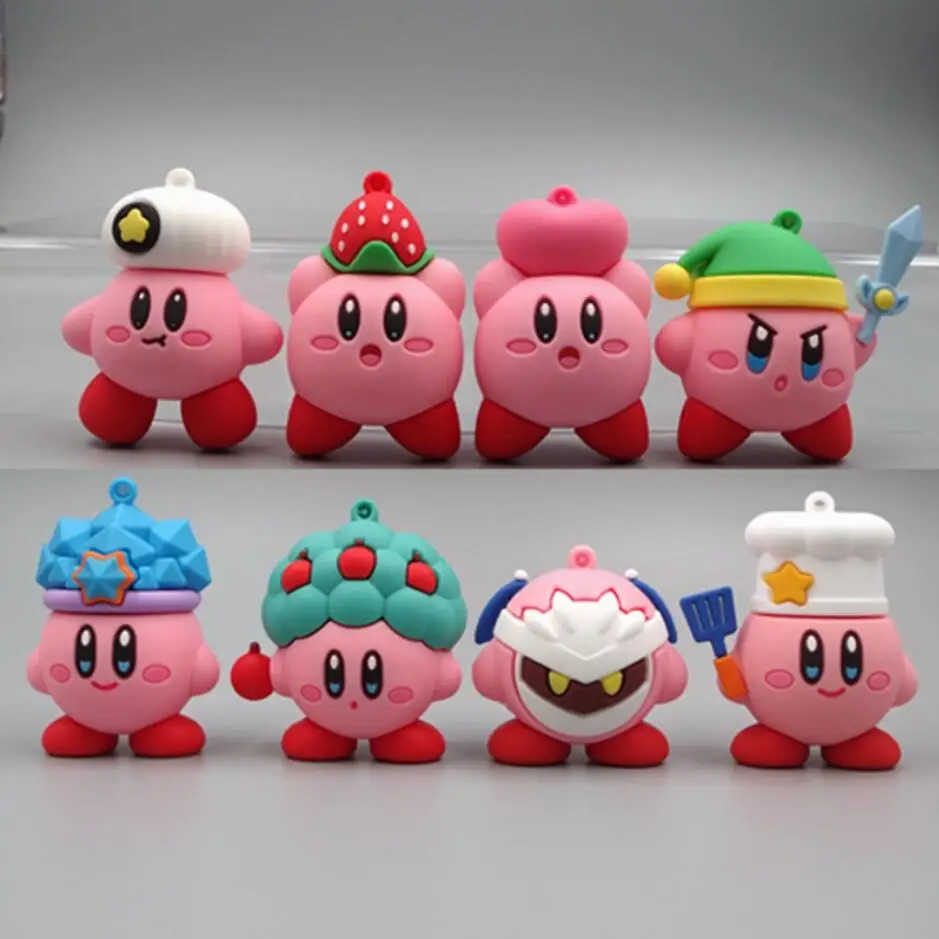 6Cm Kawaii Game Figures Kirby Minidfigure Toy Doll Plastic Kirby Cosplay Roleplay Model Collection Puntelli Per I Fan