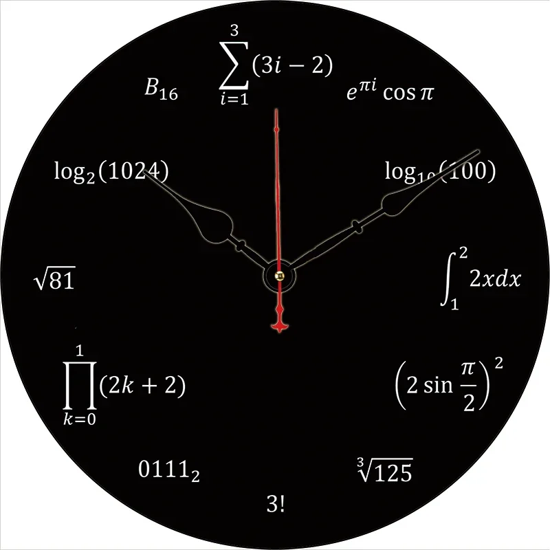 Mathematical Formulas Wall Clock Modern Design Color:20-1604;Sheet Size:12inch(30CM)