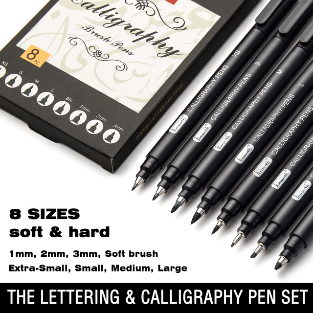 Hand Lettering Pens, Calligraphy Brush Pen, Pigment Liner Micron Pen Black  Markers Set for Artist Sketch, Technical, Beginners - AliExpress