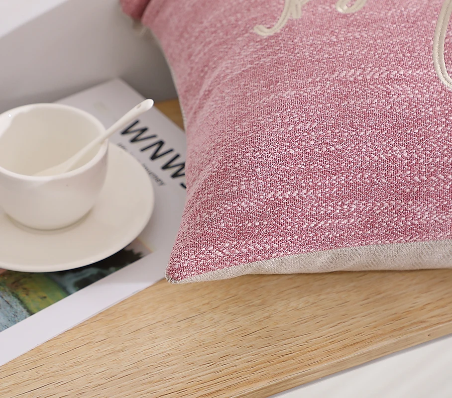 1 Pillowcase And 1 Pillow Core 35x60cm Embroidered Pillow With Hidden Zipper Set 4