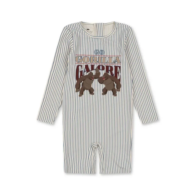 Baby Boys Sunscreen Swimsuits Boy Swimwears Gorilla Long Sleeved Swimsuit Two Pieces Kids Swimwear One-pieces Beach Shorts