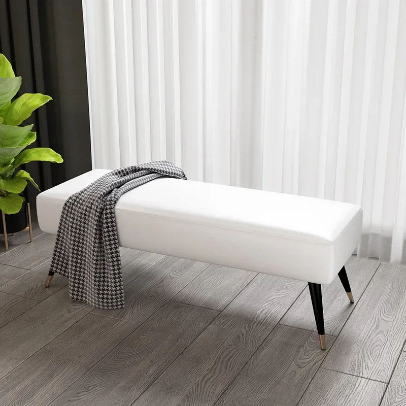 

SH 2023 Year New Aoliviya Official New Light Luxury Iron Leather Stool Shoe Changing Stool Bench Bed End Stool Rectangular Sofa