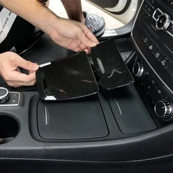 For Mercedes Benz CLA GLA A Class W117 W176 Car Central Center Storage Box Panel Trim Cover Stickers ABS Car Accessories