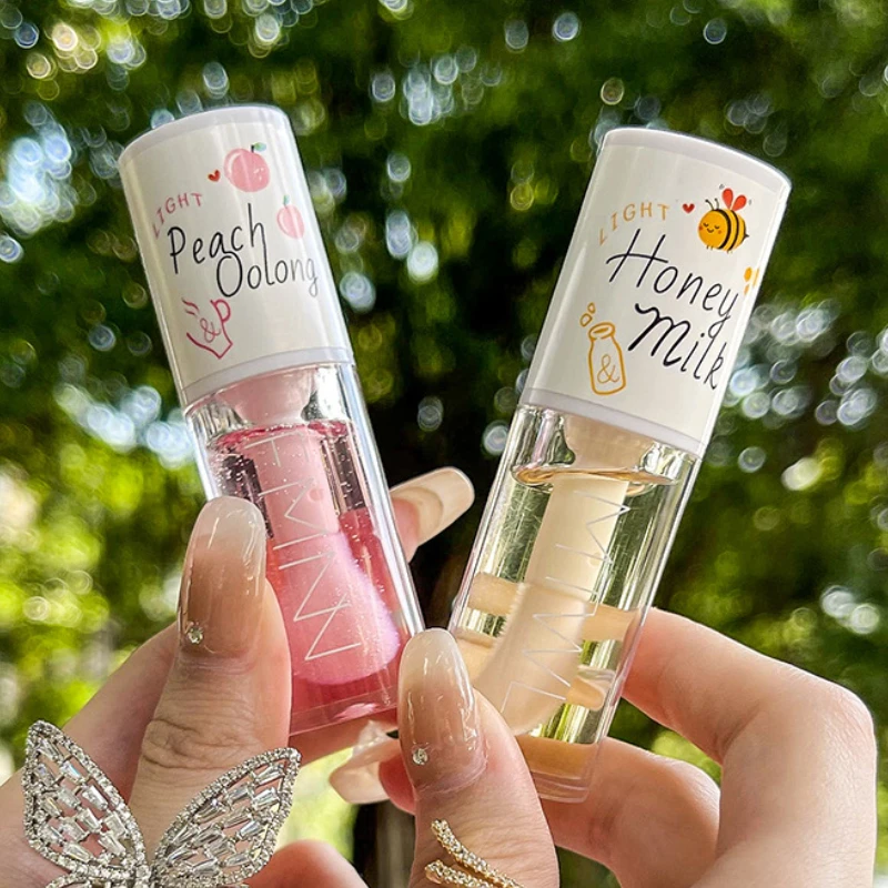 Korean Kawaii Honey Peach Lip Oil Long Lasting Nonsticky Moisturizes