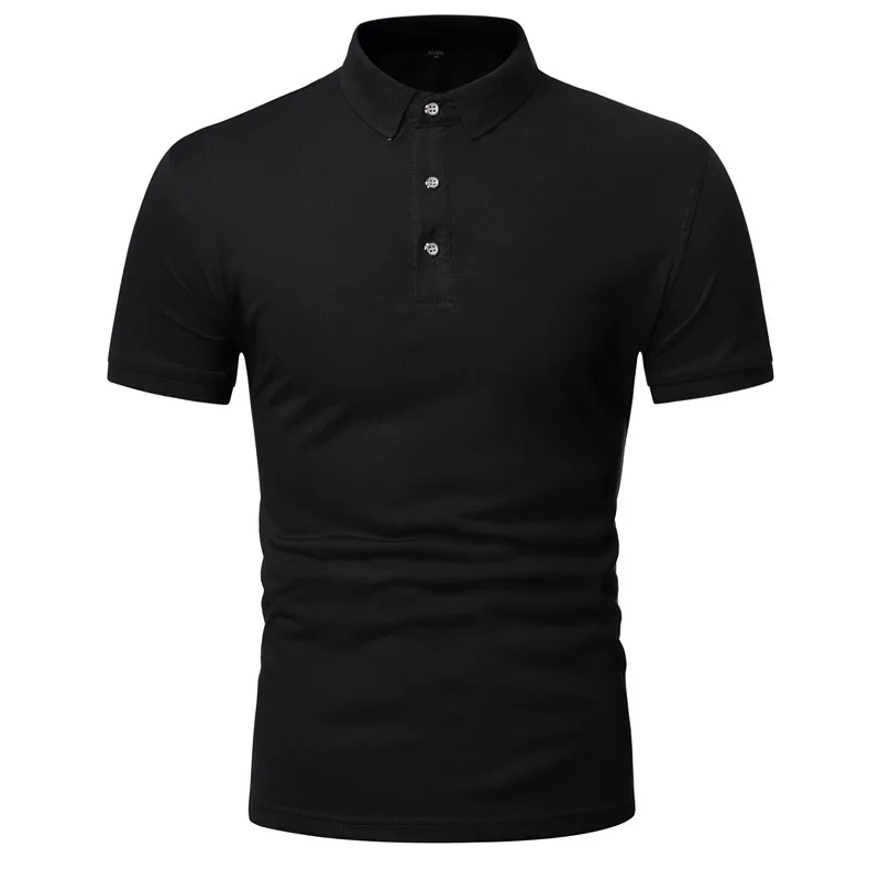 New Short-sleeved Men's Simple Casual Fashion Solid Color Polo Shirt Men's Lel